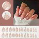 thumbnail image 3 of 24-Pack Swirl Stiletto False Nails Short, Creamy French Press Nail Design, Cute Nude False Nails Short With Nail Glue, 3 of 4