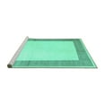 thumbnail image 2 of Ahgly Company Machine Washable Indoor Square Solid Turquoise Blue Modern Area Rugs, 4' Square, 2 of 4