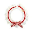 thumbnail image 2 of Hand-Knitted Cat Collar with Charming Button Design and Adorable Bow Decoration - Soft, Comfortable, and Stylish Feline Necklace, 2 of 9
