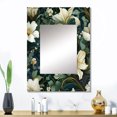 thumbnail image 1 of Designart "Vineyard Grace In Green And Beige" Floral Wall Mirror, Printed Green Wall Mirror, Traditional Bathroom Wall Mirror, Decorative Floral Mirror - 24x32 Inch, 1 of 5