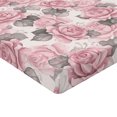 thumbnail image 4 of Ambesonne Rose Pattern Fitted Sheet, Soft Aquarelle Floral, Queen Size, Pale Pink Taupe Grey, 4 of 5