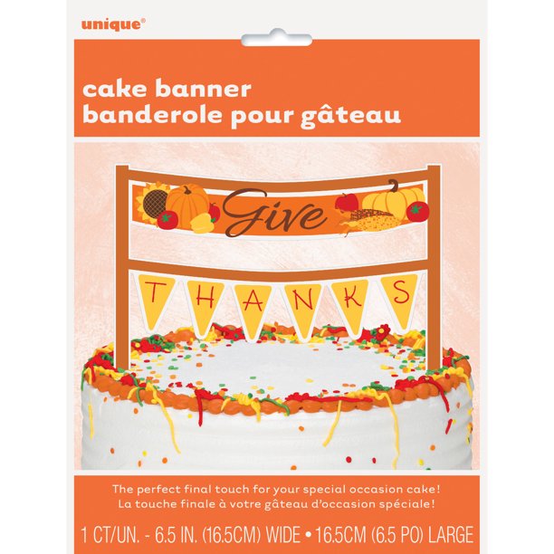 Give Thanks Thanksgiving Cake Bunting Topper