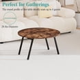 thumbnail image 5 of Folding Coffee Table Rustic Small Coffee Tables,Foldable Round Table for Small Spaces,Mid  Wood Coffee Table for Living Room, Home, Office,Easy Assembly,Brown, 5 of 7