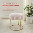 thumbnail image 2 of Linon Seraphina Vanity Stool, 17.75" Seat Height, Gold Finish with Light pink Velvet Fabric, 2 of 11