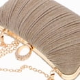 thumbnail image 3 of Mobestech Elegant Golden Evening Bag with Pleated , Versatile Carry Options for Women’s Special Occasions, 3 of 6