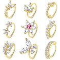thumbnail image 1 of ORAZIO 9Pcs 20G Nose Rings Hoops for Women Surgical Steel Paved CZ Cartilage Earring Hoop Butterfly Flower Nose Piercing Jewelry Silver Gold Black Rose Gold Nose Ring Hoop, 1 of 7