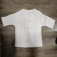 thumbnail image 3 of HBGVBA Men Summer Plus Size 2 Piece Outfit Linen Solid Color Loose Shorts Breathable V-Neck Button Short Sleeve Set, 3 of 4