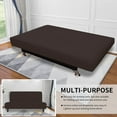 thumbnail image 4 of Wehilion Stretch Futon Slipcover Armless Futon Bed Cover Furniture Protector Without Armrests with Elastic Bottom for Kids, Soft Jacquard Fabric Small Checks (Large, Dark Gray), 4 of 8