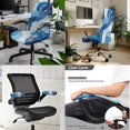 thumbnail image 2 of HELLHERO Marbling Print Office Chair Cover with Armrest Covers, Universal Stretchable Gaming Chairs Seat Covers, Desk Chair Armrest Slipcover, Easy Install, Blue, 2 of 6