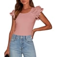 thumbnail image 1 of Remera PRETTYGARDEN Verano 2025 Manga Volante Rosa Empolvado Talle S, 1 of 8
