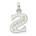thumbnail image 3 of Sterling Silver White CZ Letter S Initial Pendant Charm, 3 of 4