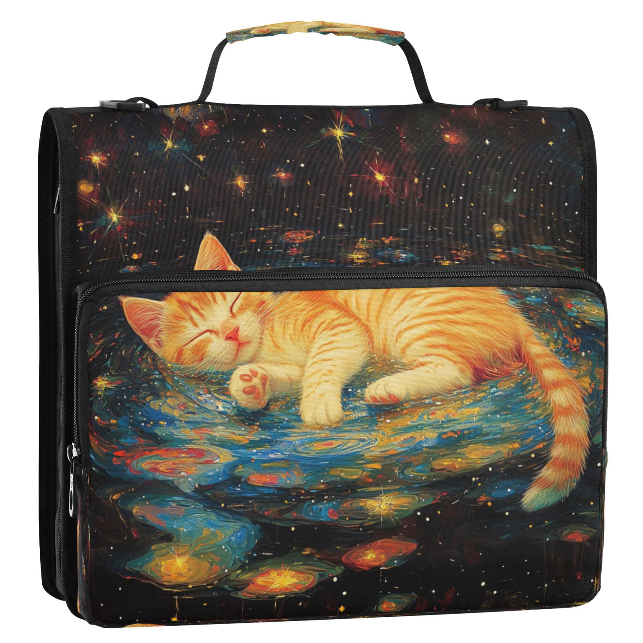 YAZAOO Zipper Binder trapper keeper Documents Organized Design Bunny's Colorful Harvest Printed