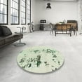 thumbnail image 4 of Ahgly Company Machine Washable Indoor Round Abstract Green Area Rugs, 8' Round, 4 of 7