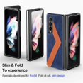 thumbnail image 6 of Techcircle Case for Samsung Galaxy Z Fold 4 7.6" inch 2022, PU Leather Backplane Secure Warp Wireless Charging Anti-fall Shockproof Anti-fingerprint Luxury Elegant Folding Case, Blue, 6 of 8