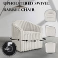 thumbnail image 2 of DREAMSIDEA Swivel Curved Accent Chair Set of 2, Faux Fur Swivel Chair for Living Room Gentle Swivel Barrel Sofa Chair,Ivory, 2 of 7