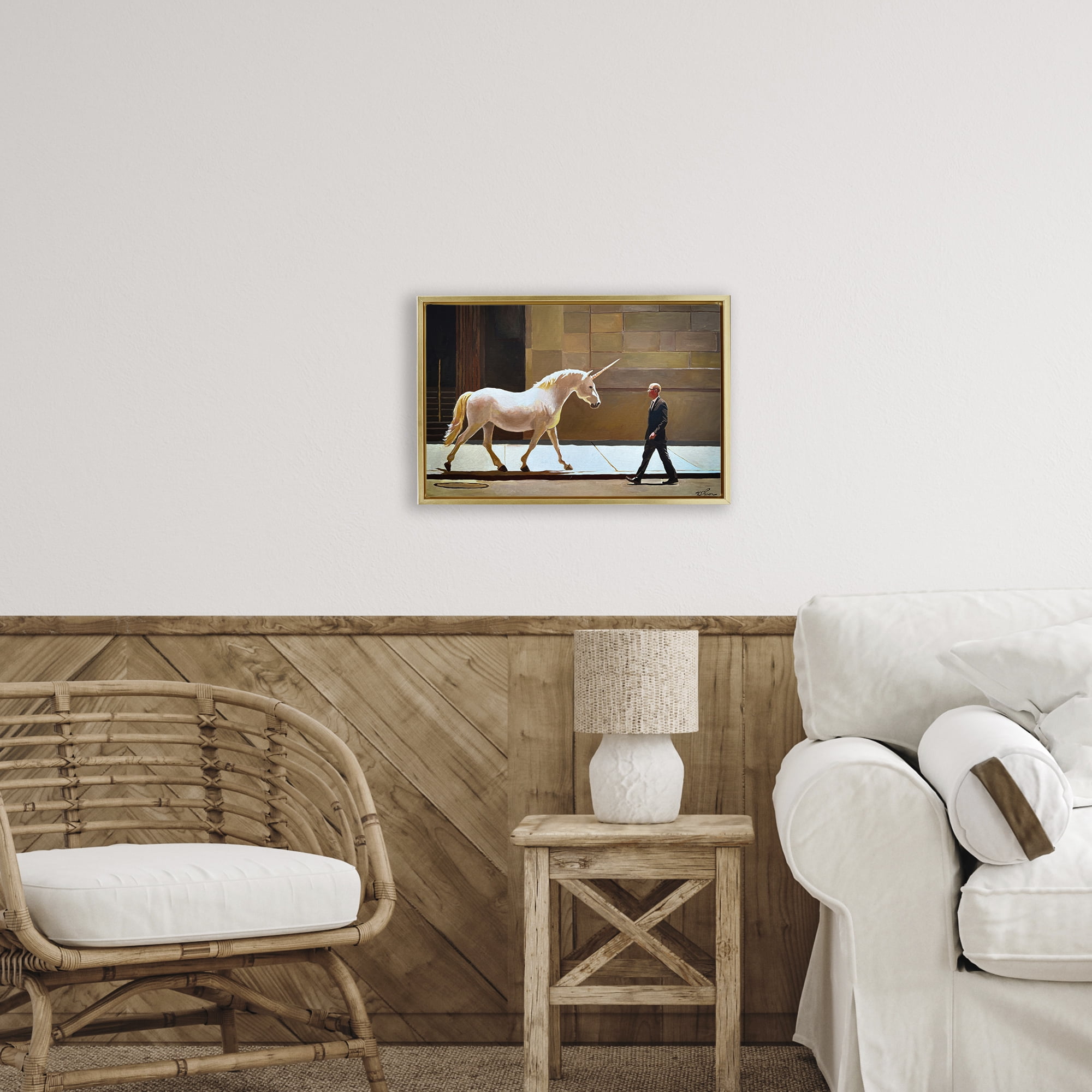 The Exception Proves The Rule Gold Framed Floater Canvas Wall Art, design by Keith Thomson