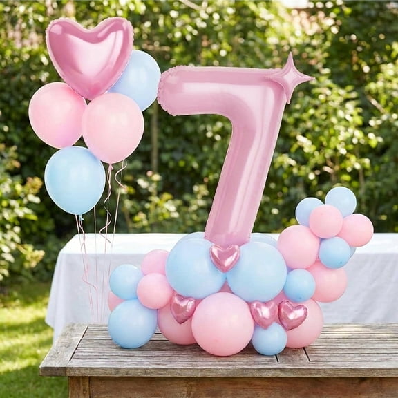 18 PCS Number Seven Balloon 7th Birthday Party Balloons Set Birthday Party Decoration supplies 40 inch