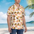 thumbnail image 5 of Fotbe Cute Ice Cream Hawaiian Shirt for Men Unisex Summer Beach Casual Short Sleeve Cotton Linen Button Down Shirts-3X-Large, 5 of 9