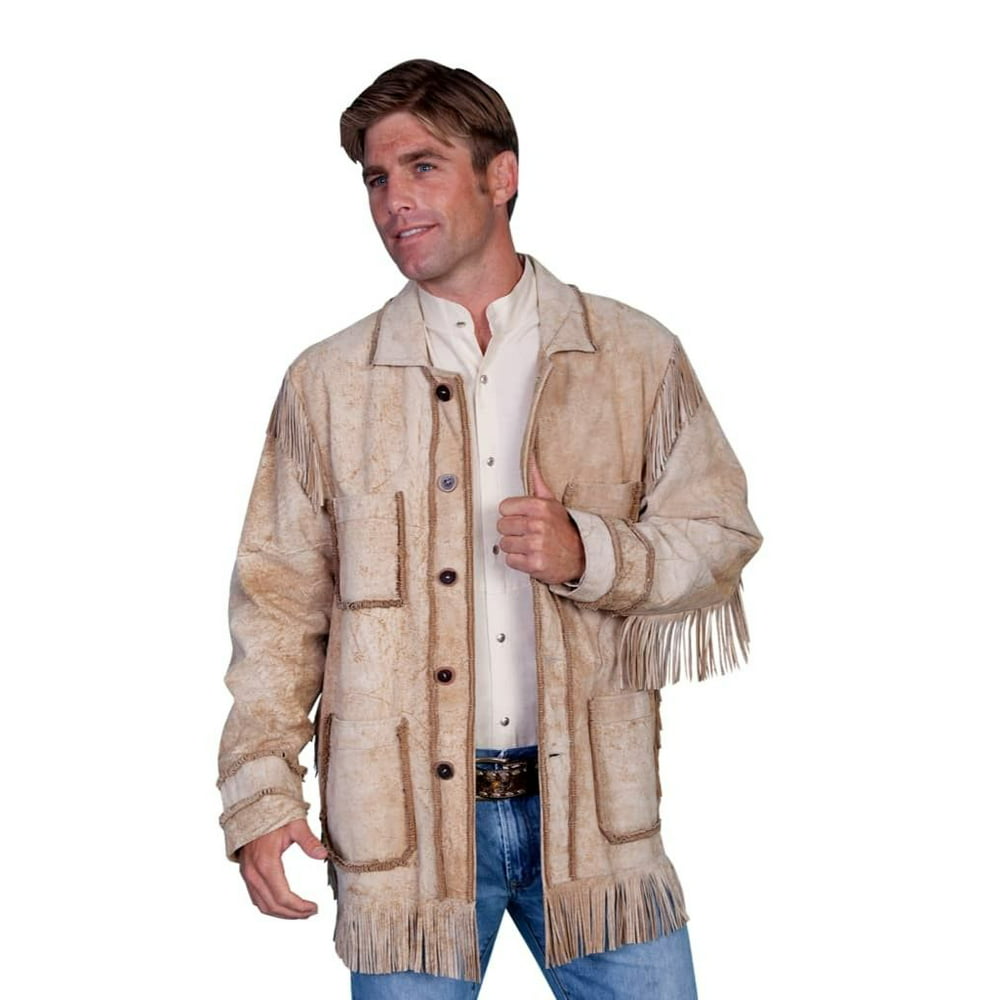 Scully Leather - Scully Western Jacket Mens Distressed Fringe Rawhide ...