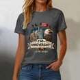 thumbnail image 6 of Leey-World 4th of July Shirts Women American Flag Patriotic Shirts USA Star Stripes Graphic T Shirt Short Sleeve Summer Tees 250 4th Of July Shirts Women(Grey,3XL), 6 of 8