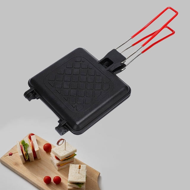 Molde para hornear sándwich de doble cara, prensa para panini, multifunción con asas, máquina para hacer sándwiches, máquina para hacer desayunos,