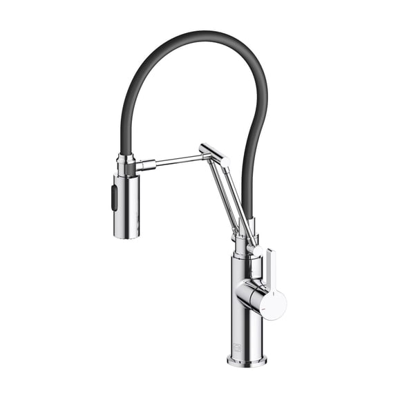 Elegant Kitchen & Bath FAK-304PCH Leonardo Single Handle Pull Down Sprayer Kitchen Faucet, Chrome