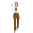 thumbnail image 6 of ShomPort Girls Flare Pants Elastic Waist Bell Bottom Trousers Casual Stretchy Bell Bottom Pants for Kids, 2-13Y, 6 of 9