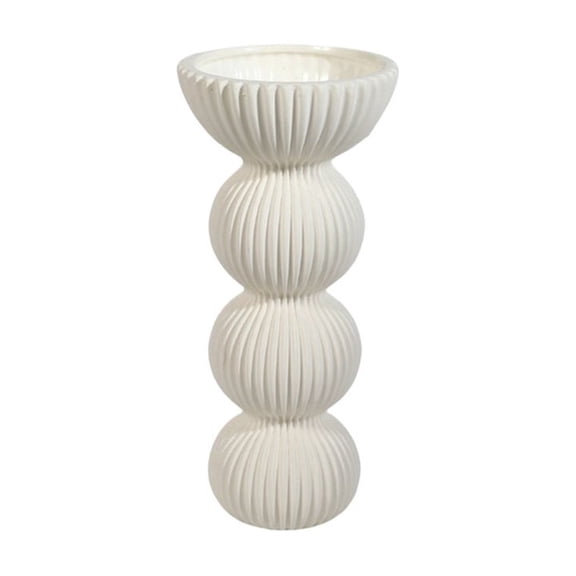 Irregular Stripe Geometric Ceramic Vase for Living Room Table Flower Arrangement