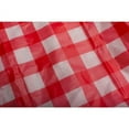 thumbnail image 3 of Exquisite 12 Pack Red & White Gingham Checkerboard Disposable Plastic Tablecloth 84 inch. Round, 3 of 5