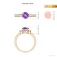 thumbnail image 4 of ANGARA Natural 0.8 Ct. Amethyst with Diamond Classic Ring in 14K Rose Gold for Women (Ring Size: 3.5), 4 of 9