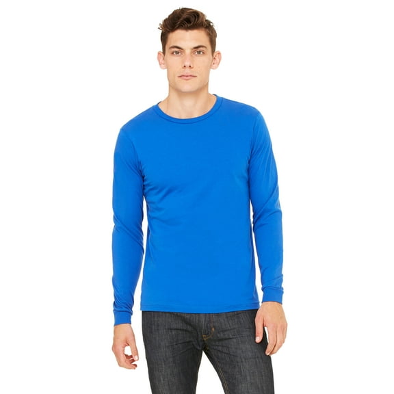 Bella   Canvas Men's Jersey Long Sleeve Tee , 3501 , True Royal , Large