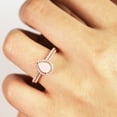 thumbnail image 2 of JeenMata Anillo de Bodas Antiguo de 1,5 Uds con Forma de Pera de Ópalo de Fuego y Moissanita Engastado en Oro Rosa de 18 K sobre Plata, 2 of 9