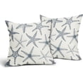 thumbnail image 2 of Grey Blue Starfish Pillow Covers 18X18 Inch Set of 2 Beach Ocean Coastal Decorative Square Pillow Cases Summer Nautical Cotton Linen Gray Cushion Case Home Decor for Sofa Couch Bedroom Outdoor, 2 of 6