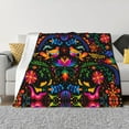thumbnail image 3 of Throw Blanket for Couch, Mexican Flower Traditional1 Super Soft Fuzzy Comfy Warm Throw Blanket, Cuteness Lightweight Cozy Plush Flannel Blanket & Throws for Sofa and Bed All Season, 3 of 5