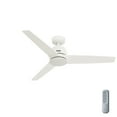 thumbnail image 4 of Hunter 52 inch Indoor Ceiling Fan No Light with Remote Control - White Ceiling Fan without Light, Standard Mount, 3 Blades, For Bedroom, Living Room, or Kitchen - Malden 52605, Matte White, 4 of 17