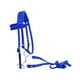 thumbnail image 5 of Brida para caballo con riendas, cabestro, cabezada, arnés ajustable resistente y acolchado Azul S, 5 of 9