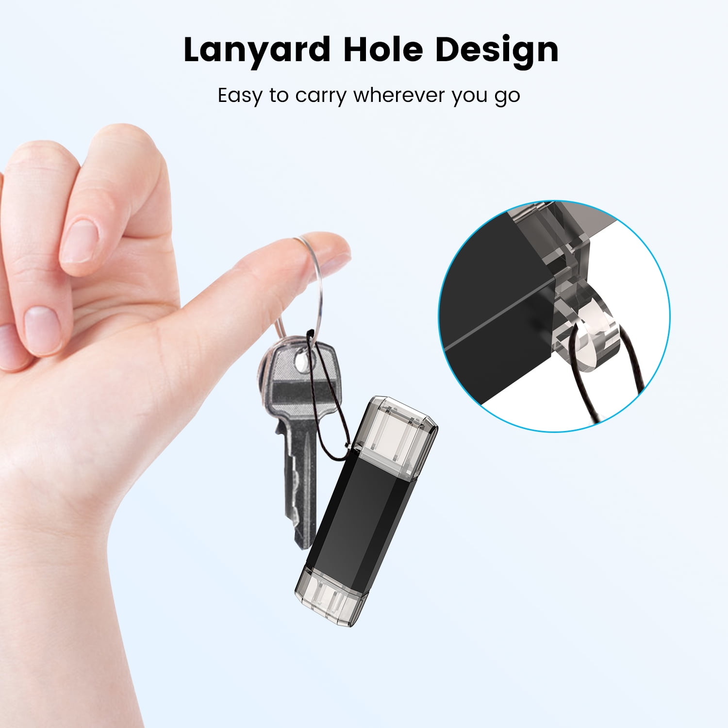 TOPESEL 2 Pack USB C Flash Drive 32GB 2 in 1 USB 3.0 & USB Type C Thumb Drive Black
