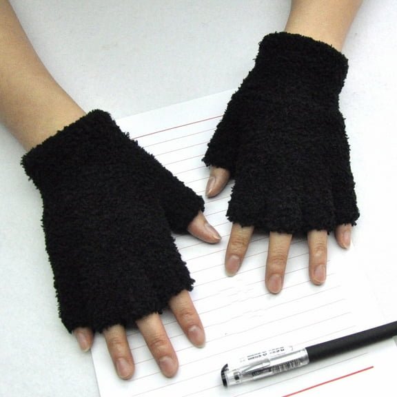 Women's Gloves Mittens Unisex Gloves Mitten Fingerless Fleece Half-Fingers Fuzzy Adult Warm Winter ,Women's Accessories Gloves Mittens