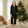 thumbnail image 2 of Gubotare Girls Christmas Pajamas Girls Cute Pajama Sets Long Sleeve Lovely Sleepwear 2 Piece PJS Multiple Cartoon Jammies 5T 6T (Black,5-6 Years), 2 of 6