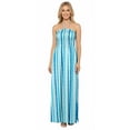 thumbnail image 5 of HAPPY BAY Women's House Daily Routine Evening Wear Vacation Holiday Flowy Dress Pencil Tube Top Maxi Frill Dress Evening Gown One Size Stripe Blue, 5 of 5