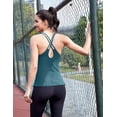 thumbnail image 5 of Women's Tank Top with Shelf Bra Adjustable Spaghetti Strap Athletic Yoga Cami Shirt, 5 of 6