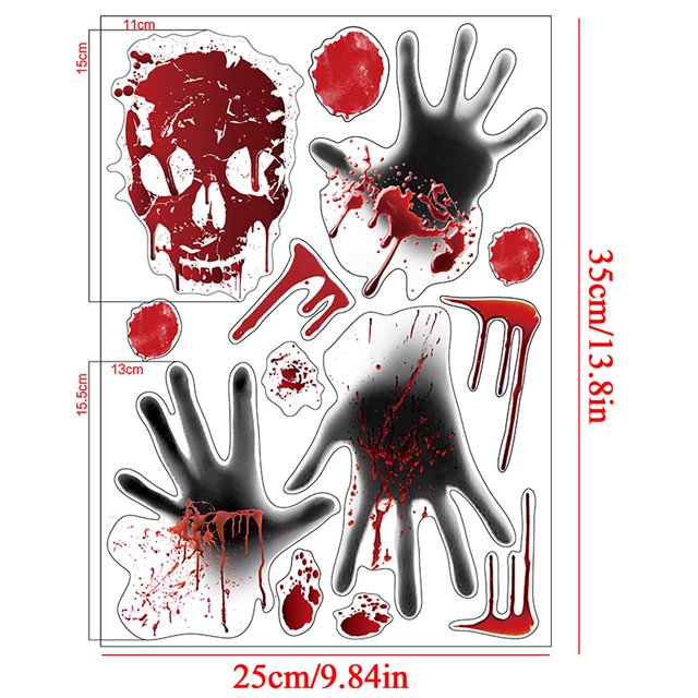Pegatinas de pared Fiesta de Halloween Atmósfera Ventana Decoración de vidrio Etiqueta de la pared Wmkox8yii fhajkh617