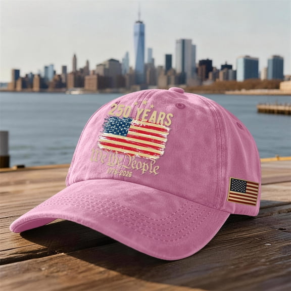 250th USA Anniversary Denim Baseball Cap America's Commemorative Patriotic Hats Pink One Size