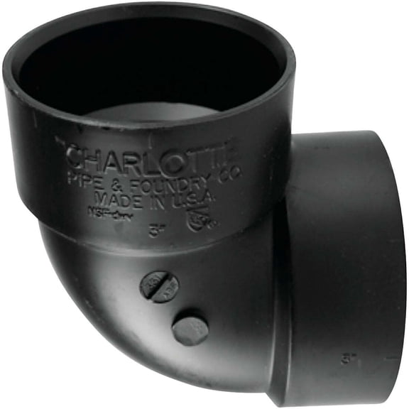 Charlotte Pipe & Found ABS003310800HA Abs/Dwv Vent Elbow 90 Degree, 2"