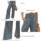 thumbnail image 4 of Pantalones casuales de mujer color gris claro para uso diario y citas en la playa, talla XL, pantalones anchos elásticos de cintura alta, 4 of 5