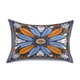 thumbnail image 3 of Haosy Satin Pillowcase for Hair and Skin Standard Cooling Silk Pillow Case with Envelope Closure Blue Orange White Feather 20"x40", 3 of 9