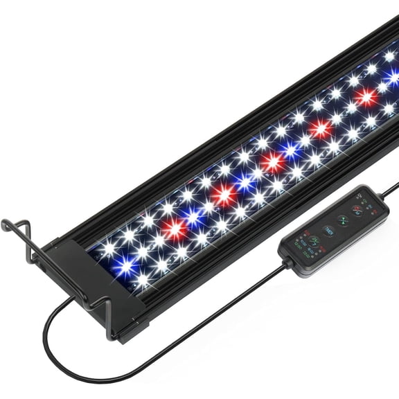 Aquarium LED Light 24"-32" with Timer, 24/7 Cycle, 5 Dimmable Brightness, Sunrise/Sunset Simulation for 10/20/30/55 Gallon Fish Tank