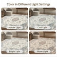 thumbnail image 7 of ODIKA 9'x12' Washable Area Rug Low Pile, Flatwoven, Large Vintage Beige Farmhouse Ornamental Border Dining Table for Great Room, Indoor Concept, Living, 7 of 7