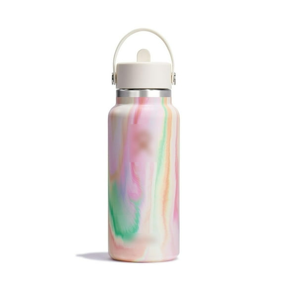 Hydro Flask Water Bottle - Insulated Stainless Steel - Wide Straw Lid, Non Spill, Leakproof in 32 Oz
