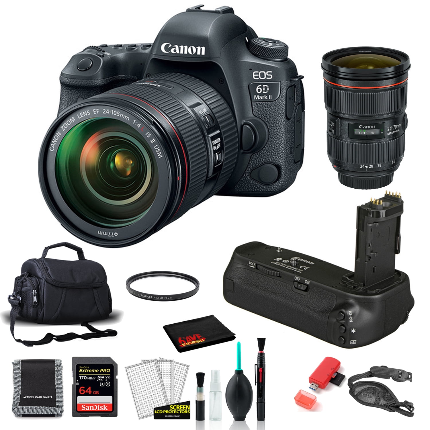 Canon 6D Mark II Camera with 24-105mm Lens Kit with EF 24
